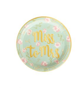 Factory Direct 9" <b>Disposable</b> Paper <b>Plates</b> for Wedding Party Occasions-'She Said Yes' Feature - Product Image 3