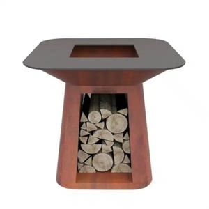 Corten Steel Barbecue <b>Fire</b> <b>Pit</b> Corten Steel Bbq <b>Fire</b> <b>Pit</b> Wood Storage - Product Image 5