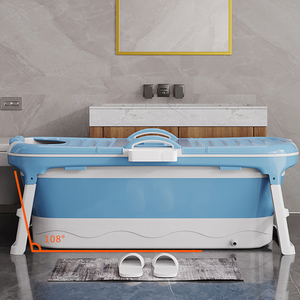 <span class=keywords><strong>Vasca</strong></span> da <span class=keywords><strong>Bagno</strong></span> <span class=keywords><strong>Pieghevole</strong></span> Portatile WANUO da 1,48m con Rullo Massaggiante per Piedi, Facile da Riporre, in Plastica, per Adulti - Product Image 4