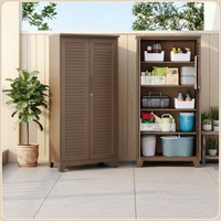 Armoire de rangement extérieure moderne en acier, étanche et résistante au soleil, avec porte à persiennes, pour équipement de pêche, outils de jardin, villa, cour, terrasse