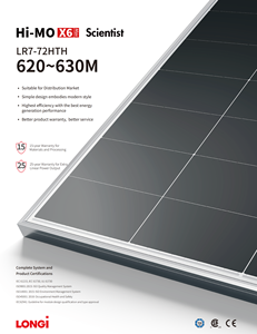 Panel Fotovoltaico LONGi LR7-72HTH de 620w 625w 630 Vatios para Uso en Techos en Alemania y América - Product Image 5
