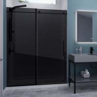 Porte de douche coulissante en verre trempé sans cadre, en acier inoxydable, certifiée CE/GS/WATER, design moderne anti-débordement, écologique, durable