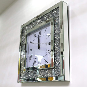 Hình Vuông Tường Trang Trí Nội Thất Phòng Khách Nghiền nát Kim Cương Sparkable Đồng Hồ Cho Tường Trang Trí - Product Image 3
