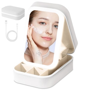 Portable <b>Light</b> Makeup Bag Case with Led Mirror Multi-Compartment Storage Box Travel Jewelry Case Cosmetic Organizer for Women - Product Image 2