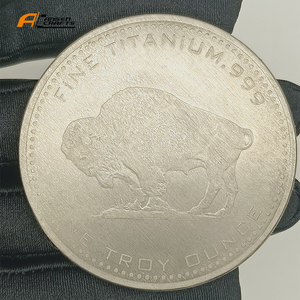 Pure .999 Fine1 Ventas al por mayor 1 Troy Oz Sello 1oz American USA Buffalo Moneda de titanio para el paquete de exhibición del museo con una colección - Product Image 3