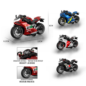 Modèle de moto de course en alliage 1:14, voiture jouet à rétrofriction, figurine décorative - Product Image 2