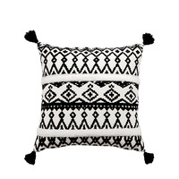 Innermor 100% coton noir et blanc toile broderie haute qualité décor à la maison canapé décoratif blanc pur moderne jeter taie d'oreiller