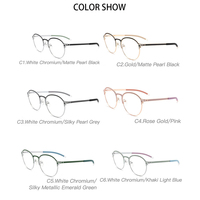 Lunettes optiques rondes en métal pour femmes Y2526C, double pont nasal, verres en PC, personnalisables