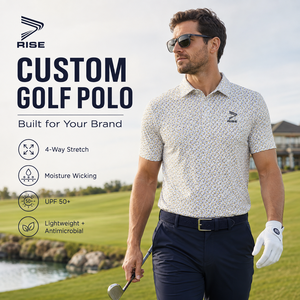 Vêtements de golf en marque privée, polo à manches courtes pour homme, imprimé palmiers, col en tissu, chemises de golf performantes, polo slim avec logo - Product Image 1