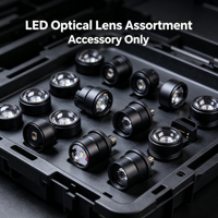 Kit d'Assortiment de Lentilles LED en Gros, Collimateur Optique Modulaire pour Puce CREE, Lentille PMMA à Faisceau Étroit de 10-60 Degrés pour Usage Industriel