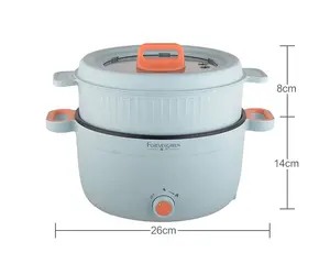 Factory Custom Kitchen Multi-function Electric Skillet Non Stick Electric Mini Hot Pot Winter 4 Liter With Steamer For Family