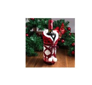 Fundas Navideñas Tejidas para Botellas de Vino, Bolsa para Botellas de Champán con Diseño de Santa Claus, Decoraciones Rojas para la Mesa de Navidad - Product Image 2