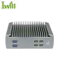 Nuevo PC Industrial Integrado Sin Ventilador Core I3 6100U con VGA HD 6COM 6USB 2LAN Mini PC en Caja para Comercio Industrial