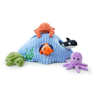 Ensemble de marionnettes à doigt pour l'éducation préscolaire, créatif et personnalisé, jouet interactif en peluche super doux pour animaux de mer - Product Image 3