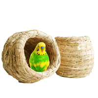 Vente en gros pure paille tressée gourde nid d'oiseau herbe nid d'oiseau type perroquet Myna petit oiseau hptel