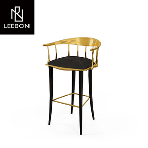 Vente en gros d'usine de tabourets haut de gamme en cuir et laiton personnalisés - Product Image 1