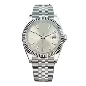 Silver high-quality business leisure stainless steel chain silver dial with date display high-end automatic mechanical watch