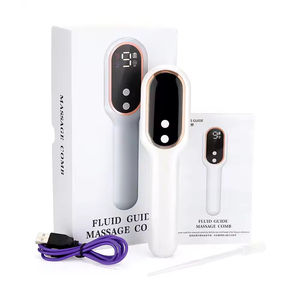 Peine de masaje eléctrico ergonómico recargable para el cuero cabelludo con luz roja y azul, fisioterapia, aplicación de aceite, crecimiento del cabello, reparación capilar - Product Image 6