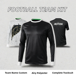 เสื้อฟุตบอลแขนยาวคอกลมชุดฝึกซ้อมทีมพร้อมโลโก้แบบกำหนดเอง - Product Image 2
