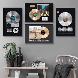 Décoration Murale Vinyle Vintage : Art Mural Rétro Musical, Impression sur Toile Giclée pour Café, Bar, <span class=keywords><strong>Studio</strong></span> – Décoration Murale Nostalgique en Gros - Product Image 2