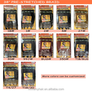 Extensioni per trecce sintetiche pre-stirate 4X Collezione Africana 38'' Capelli Lisci Pre-Layered EZ per Box Braids - Product Image 3