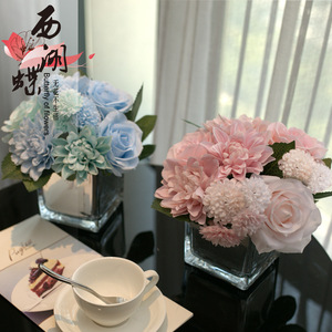 ช่อดอกกุหลาบประดิษฐ์ขนาด 28 ซม. พร้อมแจกันสำหรับตกแต่งงานแต่งงาน - Product Image 5