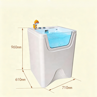 Baignoire pour animaux de compagnie USMILEPET, professionnelle, pour petits chiens et chats, avec panneau de commande, 4 lumières LED à bulles, ozone, température constante, spa pour animaux