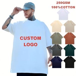 เสื้อยืดเปล่าทรงบ็อกซี่ วินเทจ ผ้าฝ้าย 100% น้ำหนัก 250GSM สำหรับผู้ชาย ผู้หญิง สั่งทำได้ ขายส่ง ปรับแต่งได้ สไตล์ลำลอง สีขาว - Product Image 2