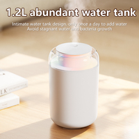 Humidificateur ultrasonique en plastique 1,3 L 5 V USB avec arrêt automatique, lumières LED à changement de couleur, aromathérapie pour la maison, le bureau, l'hôtel, la maison