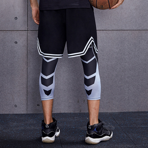 Capri <strong>Leggings</strong> Full Length Mid Spandex/Polyester Custom Running Pants Base Layer <strong>Sports</strong> <strong>Mens</strong> Yoga Gym Black Sportswear - Product Image 3