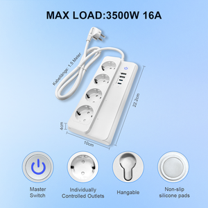 Regleta Inteligente WiFi Zigbee Matter EU LangYeao de 3500W 16A, 4 Tomas de Corriente con Control Independiente, 3 Puertos USB y 1 Tipo-C, Compatible con Home Assistant y Alexa - Product Image 2