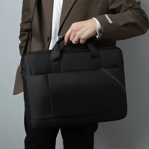 Sac pour ordinateur portable 15,6 pouces en tissu Oxford gris imperméable, personnalisé avec logo, motif géométrique, avec port USB antivol, unisexe, pour affaires, vente en gros - Product Image 5
