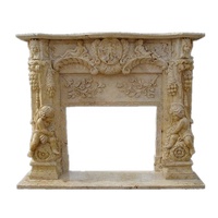 Marbre fireolace mur chérubin statue cheminée manteau style français décor à la maison cheminée en marbre