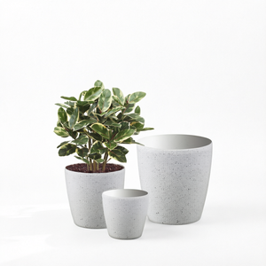 Pot de fleurs minimaliste moderne blanc, résistant à la corrosion, en fibre de verre durable, pour la maison, le jardin, le salon - Product Image 1