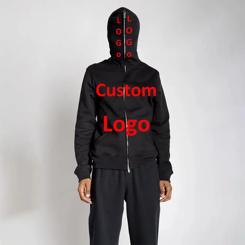 Custom Logo Print Workout Gym Plain Neon Blank Full Face Zip Hoodie For Men