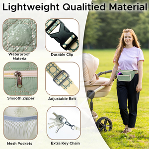 Sac banane unisexe élégant avec grand matelas à langer et poche pour lingettes résistant à l'eau pour les excursions rapides d'une journée ou les soins de bébé - Product Image 4