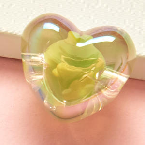 Cuentas de corazón grueso con agujero recto acrílico en accesorios de cuentas, cadena de teléfono, accesorios de Material hechos a mano DIY - Product Image 3