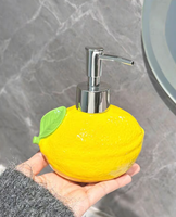 Distributeur de savon en forme de fruit, mignon, fraise, citron, pastèque, flacon pompe pour salle de bain, lavage des mains, shampoing