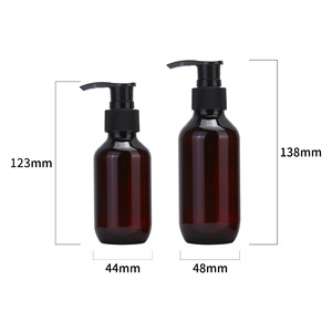Brown PET <b>Shampoo</b> Bottle 100ml 130ml With Pump Travel Size For Daily Chemical Packaging - Product Image 5
