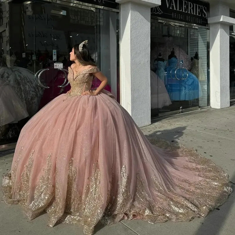 rose gold quince dress with bow Vizcaya by Morilee Back Bow Quince Dress 89474 main image 1