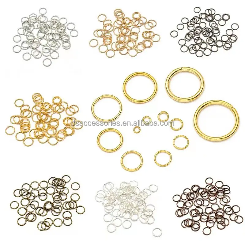 3mm-20mm metal 50pcs-200pcs/bag garment accessories split rings jewelry connector gold open jump rings