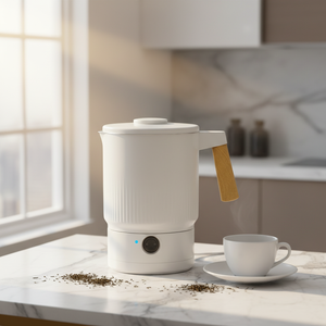 Bouilloire électrique portable Yousdas résistante à la chaleur, 0,8 L, couleur blanche, pliable, pour hôtel, bouilloire électrique de voyage bon marché - Product Image 1