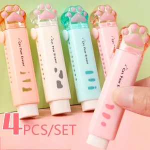 Kawaii Cat Paw Eraser Cartoon pen eraser regalo cancelleria premi Push-pull Cat paw cute eraser for Kids School children