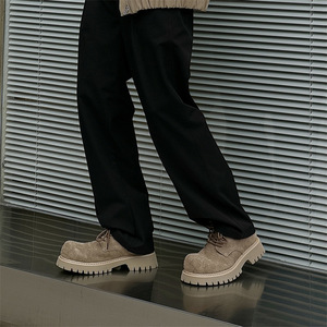 Chaussures en daim à plateforme pour hommes, décontractées, légères, confortables, respirantes, flexibles, tendance, style quotidien, semelle intermédiaire en caoutchouc, microfibre - Product Image 4
