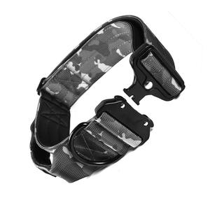 Collier tactique en nylon épais de 4cm de large pour chien, motif camouflage gris, avec doublure en néoprène, pour chien - Product Image 2