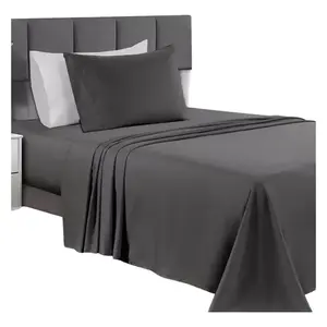 Juego de Sábanas Dobles de Microfibra Blanca, Textura Suave - Product Image 4