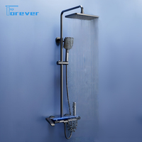 Nouveau pistolet gris atmosphère lumière affichage numérique touches de piano bain de douche laiton pommeau de douche thermostatique mitigeur