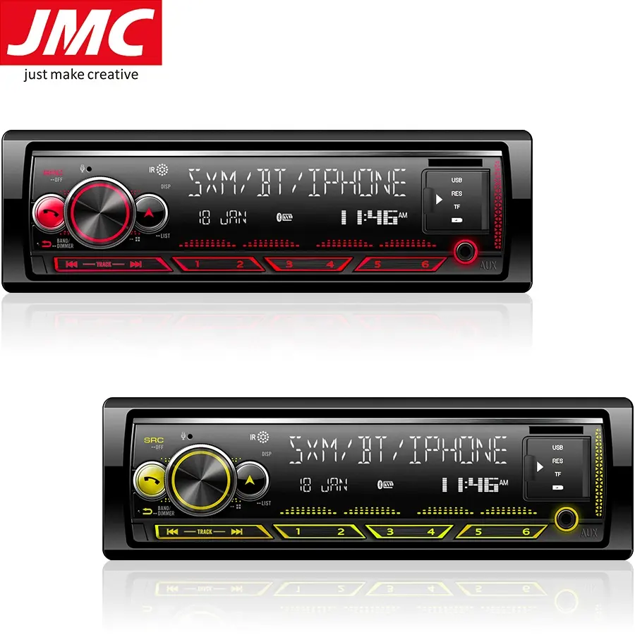 Jmc cảm ứng đầy đủ dẫn đài phát thanh xe hơi với USB/TF/AUX/BT/FM công suất cao xe MP3 máy nghe nhạc tư nhân dụng cụ in-Dash 1-DIN thiết bị LCD ISO