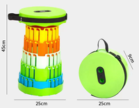 Tabouret télescopique à boucle à pression Tabouret pliant en plastique portable pour la pêche en plein air Petit tabouret à hauteur réglable