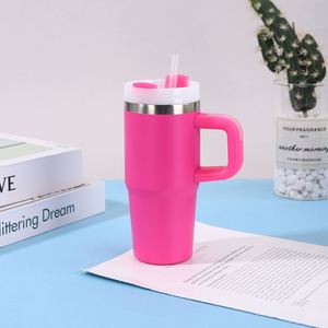 14oz Insulated Handle Tumbler Car Travel <b>Mug</b> Double Wall Vacuum Stainless Lid Straw Non-Slip Bottom - Product Image 2